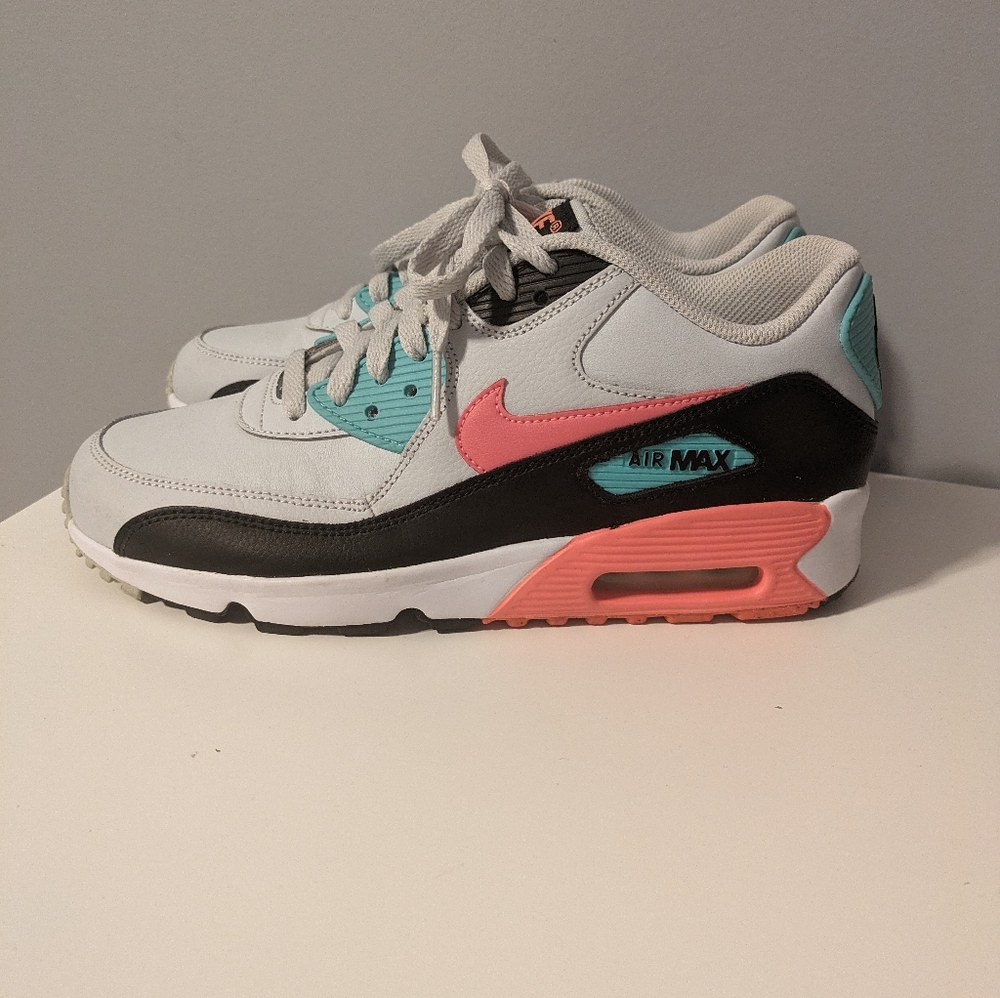 Nike Air Max Sneakers in White, Black, Coral & Teal